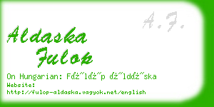 aldaska fulop business card
